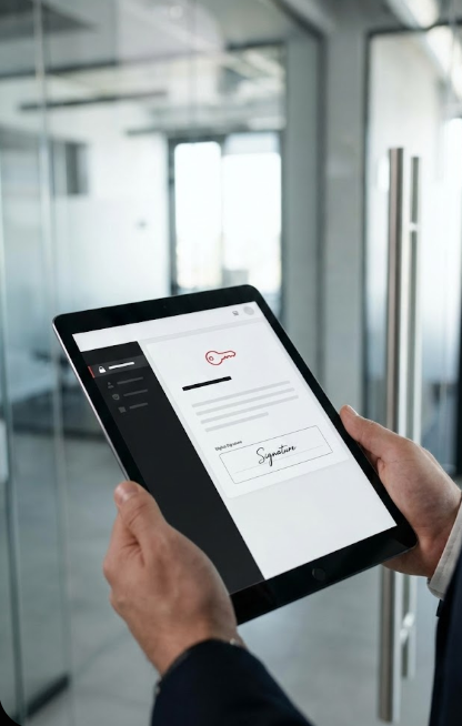 Firma digital en tablet para el registro y control de llaves con la aplicación GoKey.